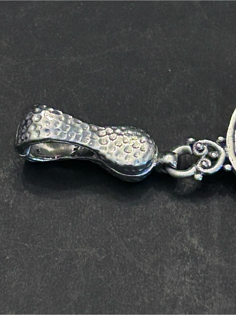 Artisans of Bali Solid 925 Sterling Silver Beaded Cross Enhancer Pendant - Picture 5 of 8